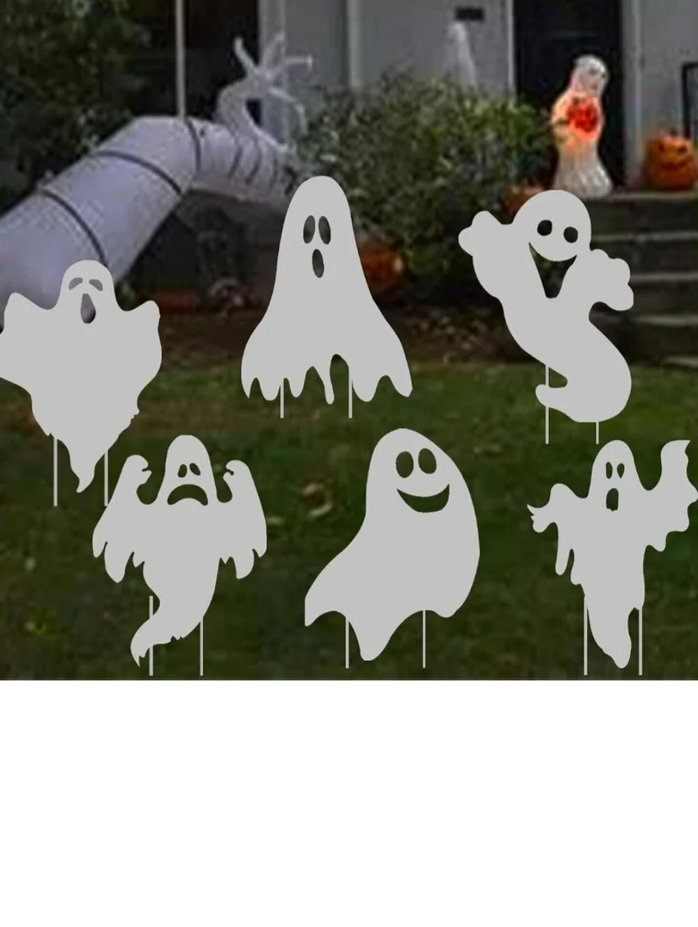 Halloween Decor Ghost Costume Set Of 6pc – White Ghosts